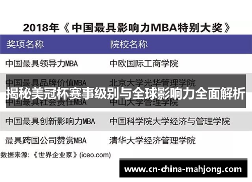 揭秘美冠杯赛事级别与全球影响力全面解析